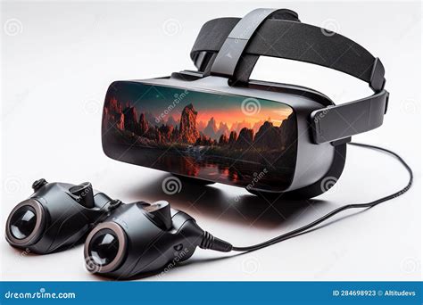 Vr Headset Connected To High-end Gaming Pc Stock Illustration ...