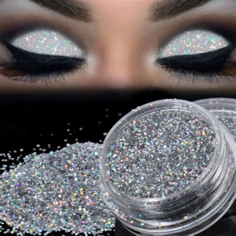 Sparkly Makeup Glitter Loose Powder Eyeshadow Silver Eye Shadow Pigment ...