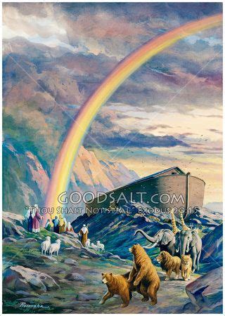 Rainbow over Noah's Ark | Noahs ark, Bible pictures, Rainbow promise