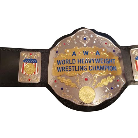 AWA WORLD HEAVYWEIGHT WRESTLING CHAMPIONSHIP BELT ADULT SIZE BLACK ...