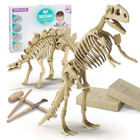 Buy DIY Dinosaur Excavation Kit - Dino Fossil Kit - Dig Up Dinosaurs s of T Rex and Stegosaurus ...