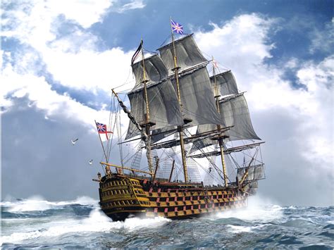 Brown and white galleon ship, England, sailing ship, sea, man-of-war HD ...