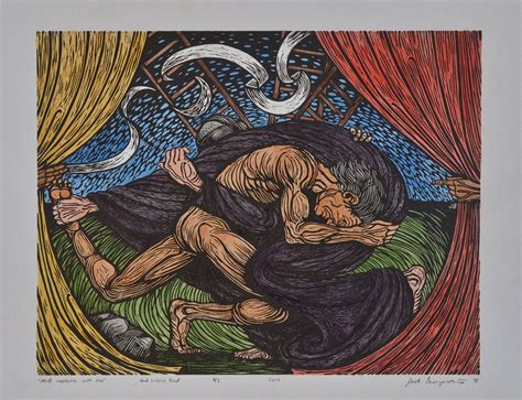 Jacob Wrestling with God (hand-colored) – Baumwerkshop