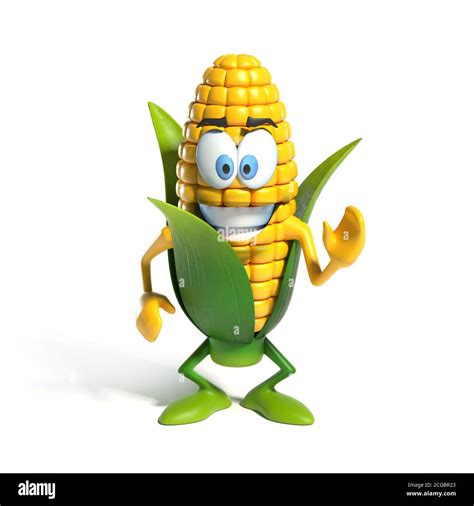 Corn cartoon character 3d rendering Stock Photo - Alamy