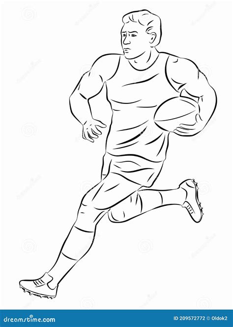 Illustration of a Rugby Player, Vector Draw Stock Illustration ...