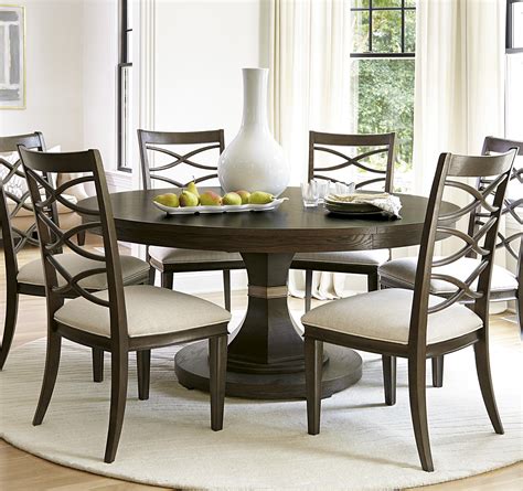 California Rustic Oak Expandable Round Dining Table 64" | Zin Home