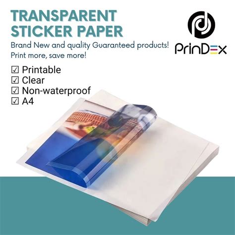 20sheets A4 Inkjet Clear Vinyl Sticker Paper Transparent Sticker Paper Non-waterproof | Shopee ...