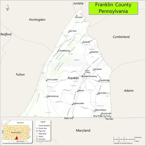 Map of Franklin County, Pennsylvania - Thong Thai Real