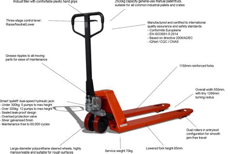 Quiktruk M25 - Robust 2500kg manual pallet jack | Simpro World