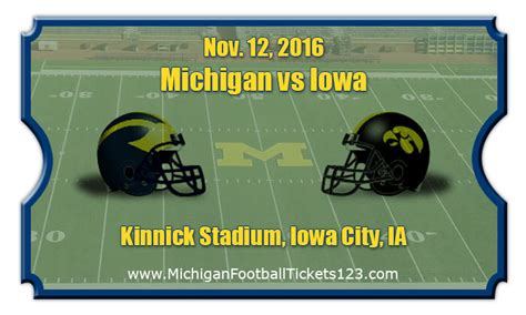 Michigan Wolverines vs Iowa Hawkeyes Football Tickets | Nov. 12, 2016