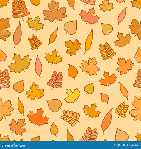 Seamless Pattern with Yellow and Orange Leaves, Seasonal Autumn Background, Fall Wallpaper Stock ...