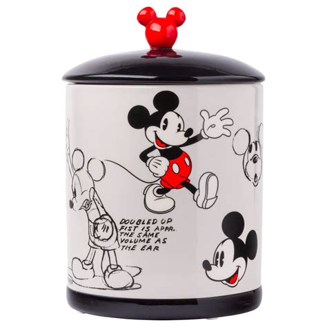 Buy Silver Buffalo Vintage Mickey Mouse Sketches Ceramic Canister Snack ...