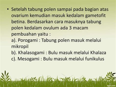 PPT Embriologi Tumbuhan - Perkembangan Embrio dan Biji