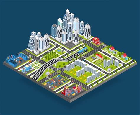 Free Vector | Isometric city illustration