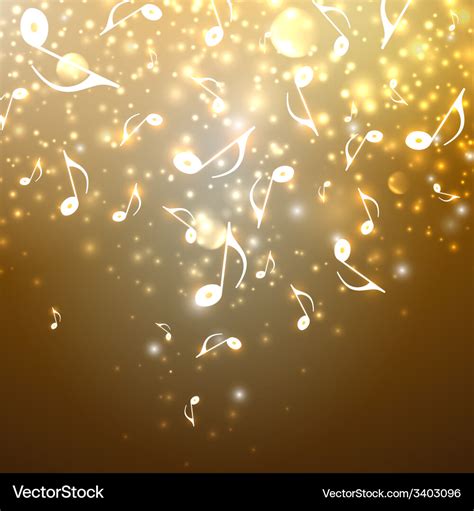 Musical background with flowing golden music notes