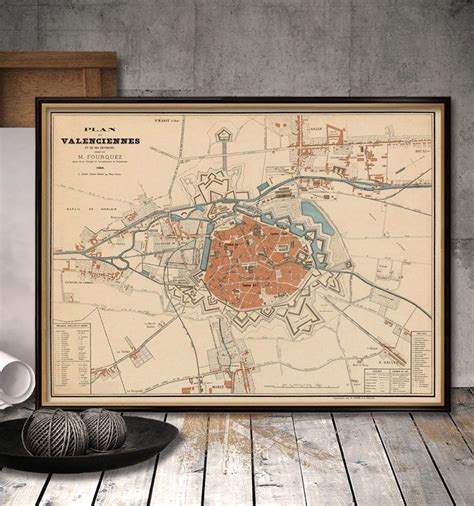 Valenciennes Map La Carte De Valenciennes Old Map Restored Fine ...