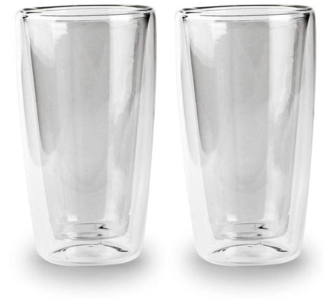 Circleware Thermax Double Wall Insulated Glass Drinking Cups, 2-Pieces, 12 Ounces - Walmart.com