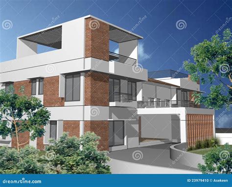 3d Duplex House Stock Photo - Image: 23979410