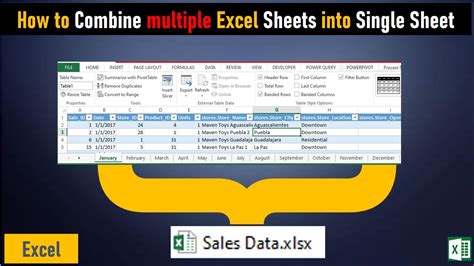 how to combine multiple excel sheets into one worksheet using excel ...