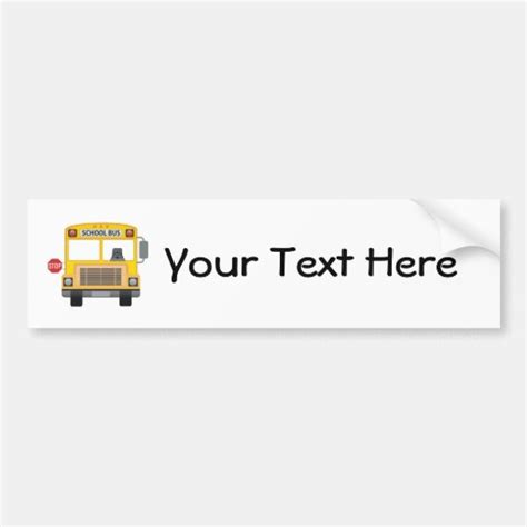 Customizable School Bus Car Bumper Sticker | Zazzle