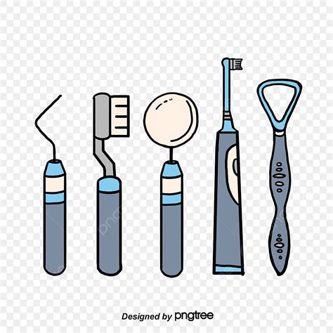 Dental Instrument White Transparent, Vector Cartoon Dental Instruments, Cartoon Vector, Dental ...