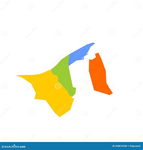 Brunei Political Map Of Administrative Divisions Vector Illustration ...