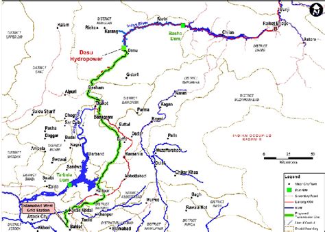 Study area map (from Raikot to Tarbela reservoir). | Download ...