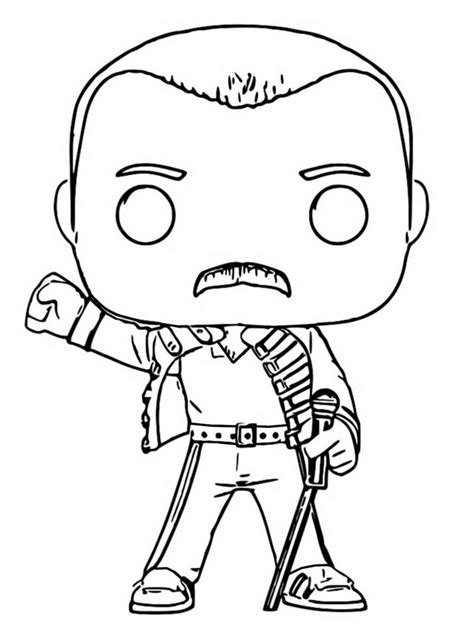 Coloring page Funko Pop Rocks : Queen - Freddy Mercury 3