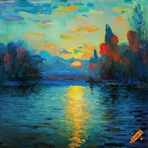Impressionist landscape painting on Craiyon