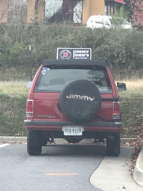 This Jimmy John’s delivery driver who drives a GMC Jimmy ...