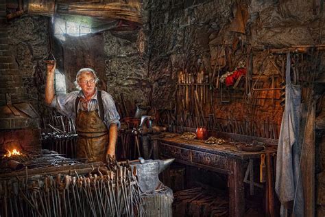 Blacksmith - Working the forge by Mike Savad | Blacksmithing, Blacksmith forge, Environmental ...