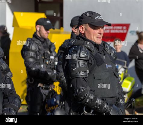 A Demonstration to the public of riot police tactics at a police open day Stock Photo - Alamy