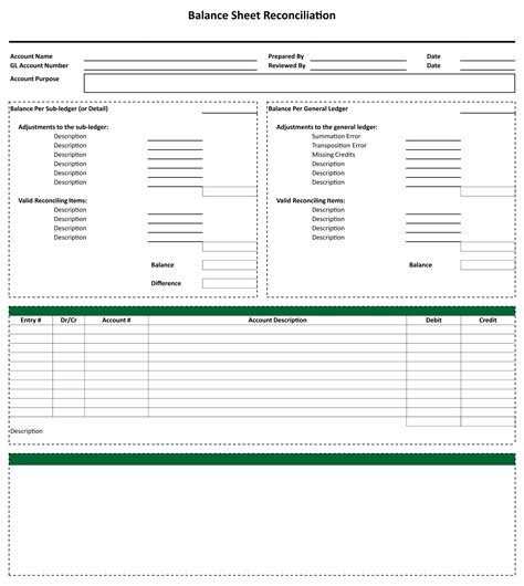 Balance Sheet Reconciliation, Account Reconciliation, Templates Printable Free, Printables ...