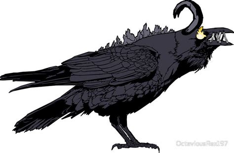 Cursed Crow Grey Sticker by OctaviousRex197 | Crow, Grey, Prints