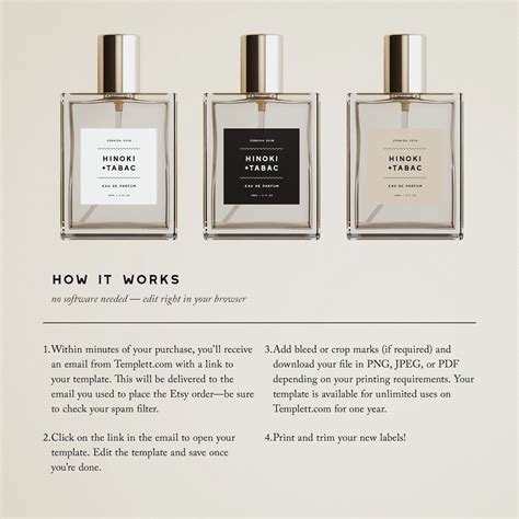 Perfume Label Template Body Fragrance Label Design Instant | Etsy