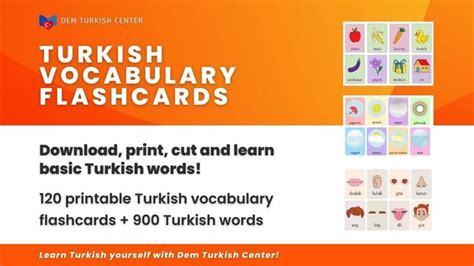 Learn basic Turkish words with Turkish language flashcards. Printable, PDF. #turkish # ...