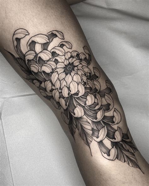 Chrysanthemum And Koi Tattoo