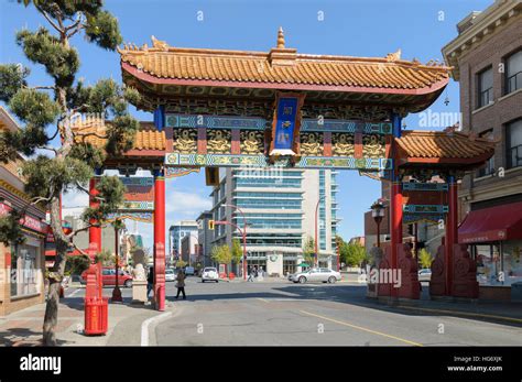 Victoria, Vancouver Island, BC, Canada. Chinatown gate, known as The ...