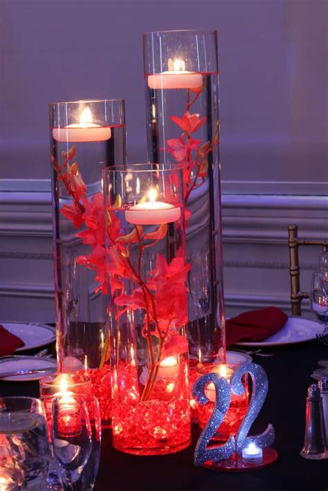 Ice and Fire Centerpieces (With images) | Fire and ice, Floating candles, Centerpieces