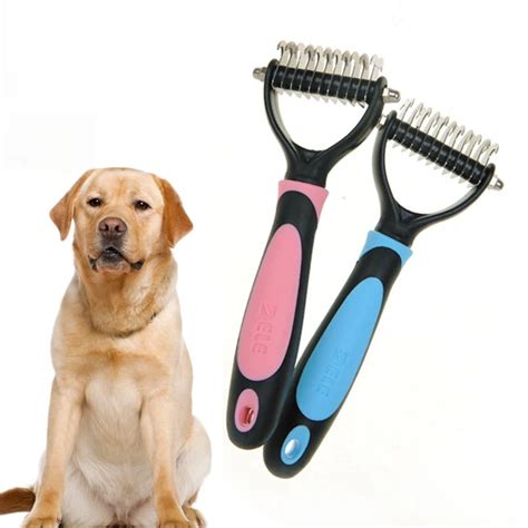 Dog Comb Pet Grooming Tool Dematting Combs Double Sided Brush for Dogs Cats Deshedding Trimmer ...