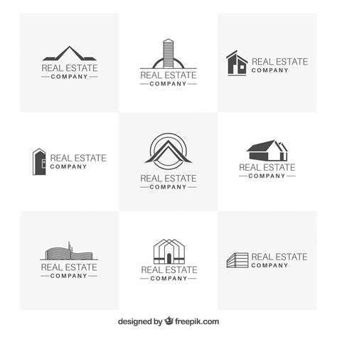 Colección minimalista de logotipos de inmobiliaria | Vector Premium