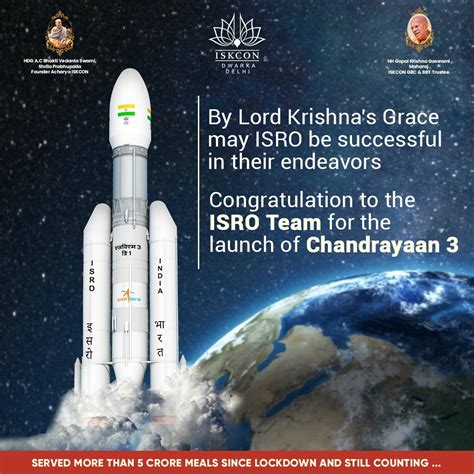 ISKCON Dwarka Delhi on Twitter: "With Lord Krishna's blessings, ISRO ...