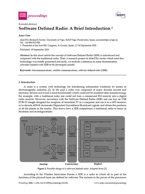 Software Defined Radio A Brief Introduction | PDF | Software Defined Radio | Analogue Electronics