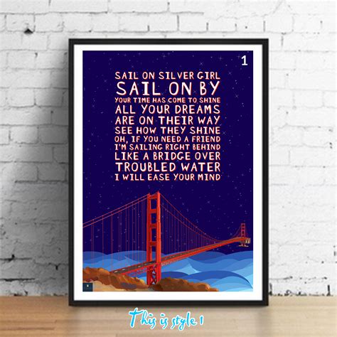 Prints Simon and Garfunkel Prints Wall Decor Wall Art Simon & Garfunkel Poster Bridge Over ...