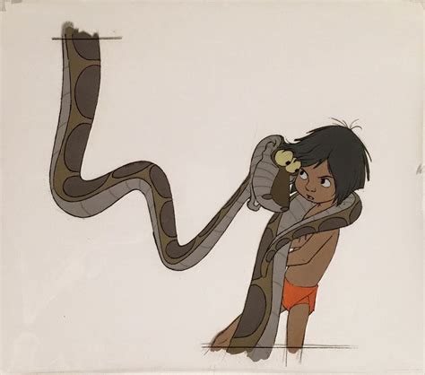 Animation production cel of Mowgli and Kaa from "The Jungle Book," 1967 | Jungle book, Mowgli ...