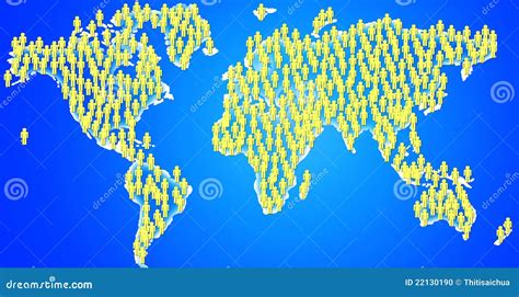 People on world map stock illustration. Illustration of planet - 22130190