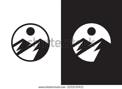 Black White Mountain Logo Design Abstract Stock Vector (Royalty Free) 2252535411 | Shutterstock