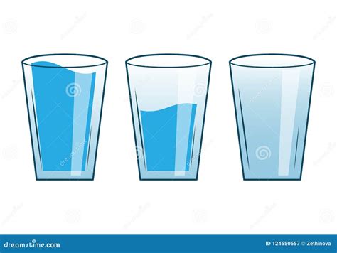 Full Half Empty Glasses stock illustration. Illustration of color ...