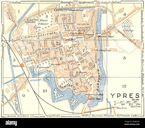 BELGIUM. Ypres 1929 old vintage map plan chart Stock Photo - Alamy