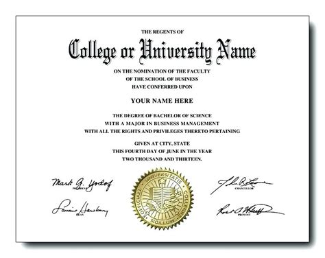 Bachelor's Degree Editable Degree Template